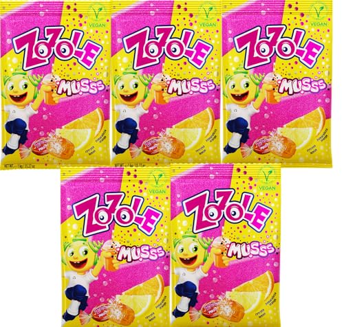 5 Päckchen Zozole Musss Brausebonbons Zitrone Orange VEGAN/Cytryna & Pomaracz 75g 5 Päckchen Zozole Musss Brausebonbons Zitrone Orange VEGAN/Cytryna & Pomaracz 75g von Prima