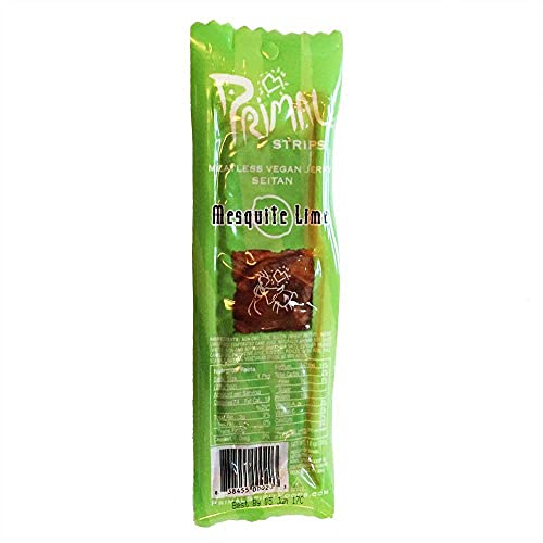 Primal Spirit, Vegan Meatless Jerky Strips - High Energy, High Protein, Non-GMO, 93% Fat-Free Snacks, Vegan Jerky - 28g, Pack of 6 Mesquite Lime Flavour Primal Spirit, Vegan Meatless Jerky Strips - High Energy, High Protein, Non-GMO, 93% Fat-Free Snacks, Vegan Jerky - 28g, Pack of 6 Mesquite Lime Flavour von Primal Spirit Foods
