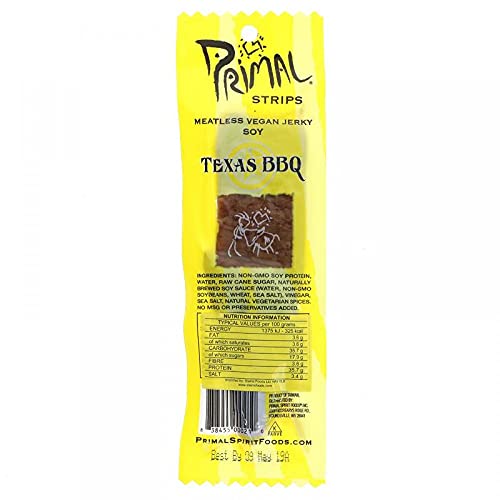 Primal Spirit Vegane fleischlose Jerky Strips mit energiereichen,proteinreichen,gentechnikfreien,93% fettfreien Snacks Packung mit 1 Primal Spirit Vegane fleischlose Jerky Strips mit energiereichen,proteinreichen,gentechnikfreien,93% fettfreien Snacks Packung mit 1 von Primal Spirit Foods