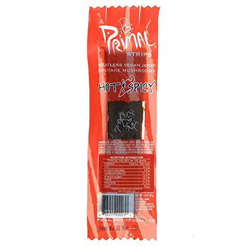 Primal Spirit veganes Trockenfleisch, Steifen, Hot Spicy 28 g x 8 (8 Stück) von Primal Spirit Foods