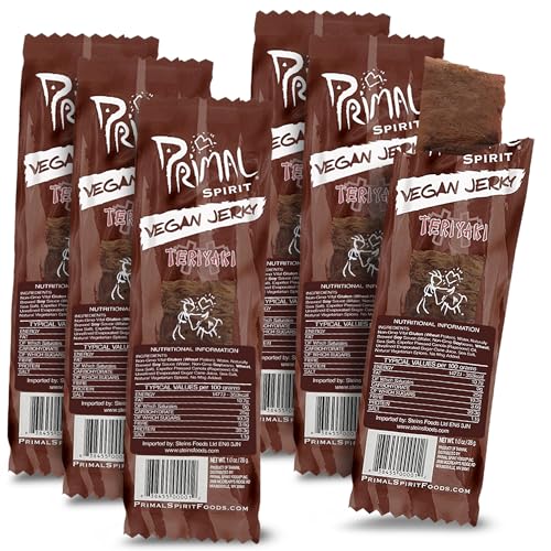 UR Geist Vegan Ruckartige Streifen Teriyaki 28g Packung Mit 6 von Primal Spirit Foods