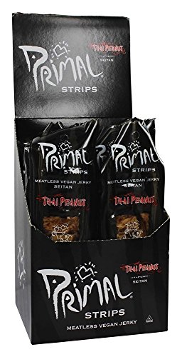 Primal Vegan Jerky Seitan Thai Peanut Jerky 28g x 24 von Primal Spirit Foods