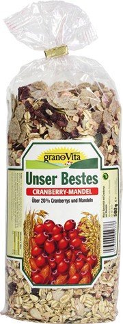 GranoVita Müsli Unser Bestes Cranberry-Mandel, 500 g von Primavita