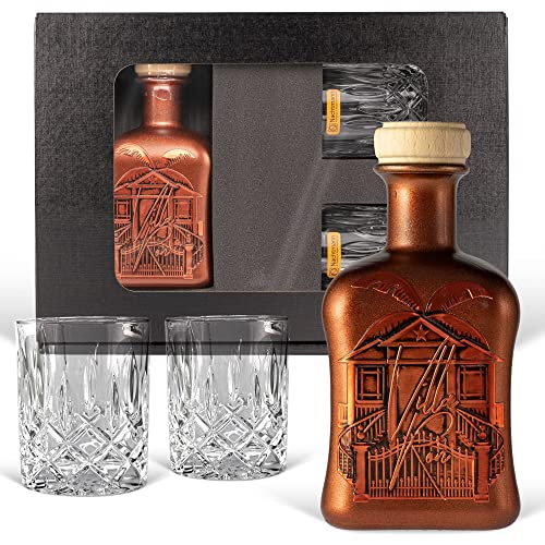 Villa Ron - 'Karibik-Style Spiced Rum' (0,5 l Spirituose auf Rum-Basis) - Geschenkset mit 2 geschliffenen Gläsern von Prime Presents