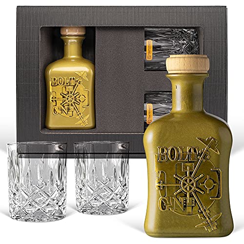Geschenkset: Bolt Gin - Luxus Dry Gin (0,5 l) mit zwei hochwertigen Gläsern! BOLT G!N für Genießer, Experten zu Weihnachten, Geburtstag, Vatertag von Prime Presents
