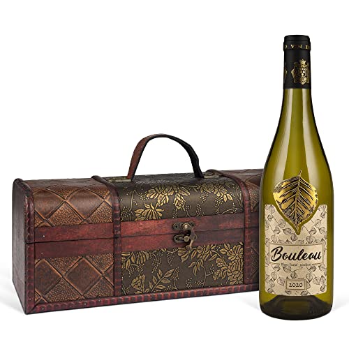 Bouleau Weißwein Sauvignon Blanc IGP Frankreich (0,75 l) in Antik-Style Holzkiste von Prime Presents
