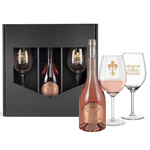 ROSE Weingeschenk mit 2 Weingläsern limitiert auf 5.000 Flaschen Frankreich Set Moment Clè Rosewein Vintage Whispering Bordeaux von Prime Presents