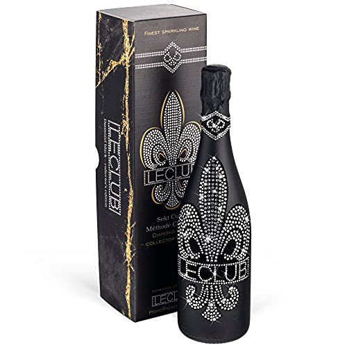 Das Sekt Geschenk - LECLUB DIAMOND black- trocken (0,75 l) mit geschliffenen Schmuckkristallen/tolles Geschenk für Muttertag, Frau, Freundin, Weihnachten, Geburtstag, Valentinstag von Prime Presents