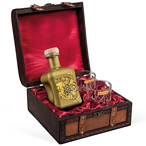 Gin Geschenkset Bolt G!N (0,5 l) mit 2 Tumblergläsern in antiker Kiste - Maison Privée von Prime Presents