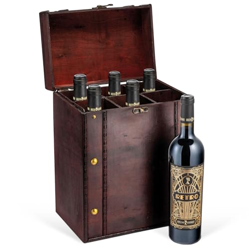 Wein Geschenk: 6er-Set RETRO in Antik-Style Holzkiste - Rotwein, Cabernet Sauvignon, trocken (6 x 0,75 l) Wein Geschenk: 6er-Set RETRO in Antik-Style Holzkiste - Rotwein, Cabernet Sauvignon, trocken (6 x 0,75 l) von Prime Presents
