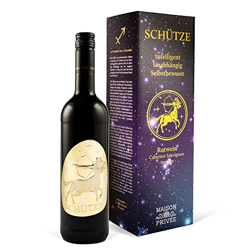 Wein Geschenk für das Astrologie Sternzeichen Schütze (0,75 l) Rotwein (Cabernet Sauvignon, trocken, Italien) von Prime Presents