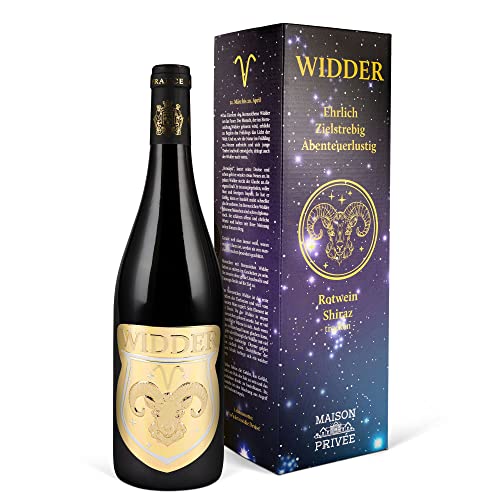 Wein Geschenk für das Astrologie Sternzeichen Widder (0,75 l) Rotwein (Shiraz, trocken, Frankreich) von Prime Presents