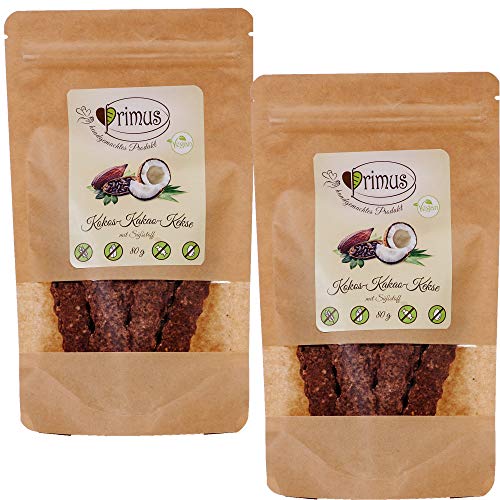 Primus Handgemachte Kekse mit Kokos und Kakao, 2x 80 g Doppelpack, knusprig-leckere Kekse ohne Zusatzstoffe, glutenfrei und vegan von Primus