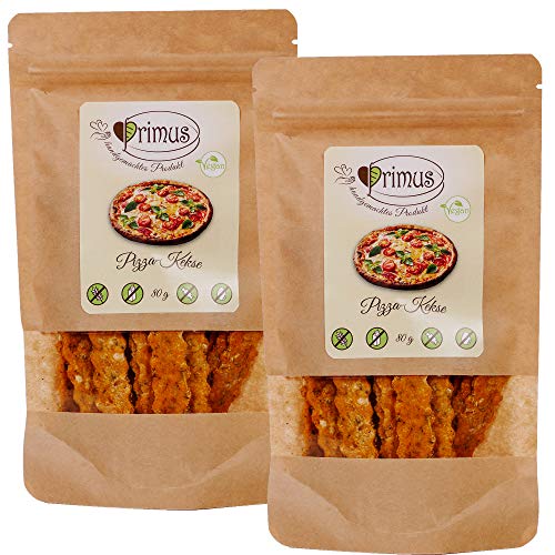 Primus Handgemachte Pizza-Kekse, 2x 80 g Doppelpack, herzhafte Kekse mit Pizza-Geschmacksnote, glutenfrei und vegan von Primus