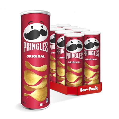 Pringles Original (8 x 165 g) – der unwiderstehliche Snack-Klassiker in der praktischen Dose – knackige Chips mit Salz – Pop. Play. Eat. von Pringles