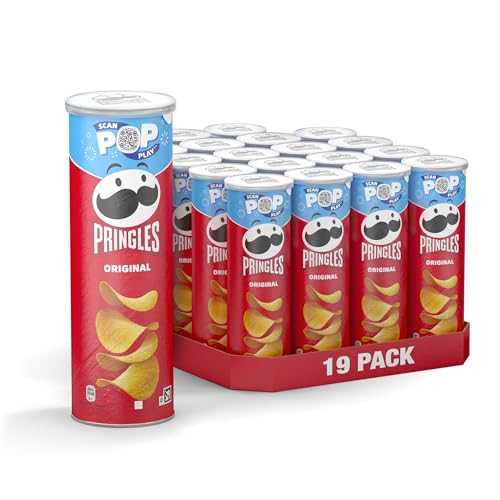 Pringles Original (19 x 165 g) – der unwiderstehliche Snack-Klassiker in der praktischen Dose – knackige Chips mit Salz – Pop. Play. Eat. von Pringles