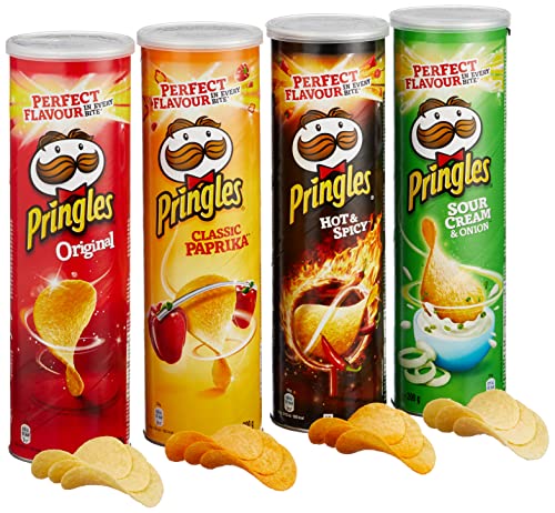 Pringles Party Mix | Chips Mix Box | 18 Dosen mit 4 verschiedenen Sorten (18 x 185g) von Pringles