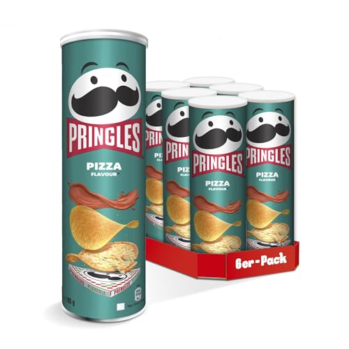 Pringles Pizza Flavour (6 x 185 g) – der unwiderstehliche Snack-Klassiker in der praktischen Dose – knackige Chips mit Pizzageschmack – Pop. Play. Eat. von Pringles