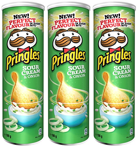 Pringles Sour Cream and Onion Crisps 190 gr. - 3-er Pack von Pringles