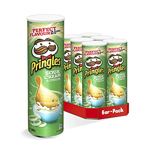 Pringles Sour Cream & Onion | Sourcream Chips | 6er Party-Pack (6 x 185g) von Pringles