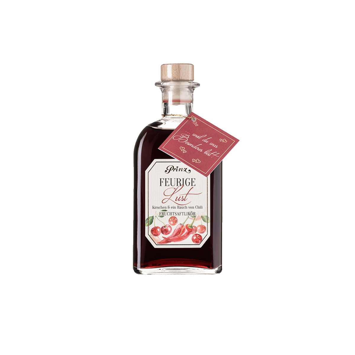 Feurige Lust Likör Kirschen und Chili 16% vol. Feurige Lust Likör Kirschen und Chili 16% vol. von Prinz Schnaps Feinbrennerei