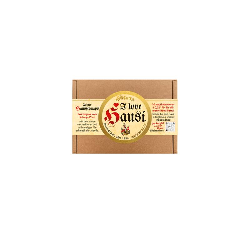 Prinz Geschenkset "I love Hausi" feinster Hausschnaps 34% vol von Prinz Schnaps Feinbrennerei