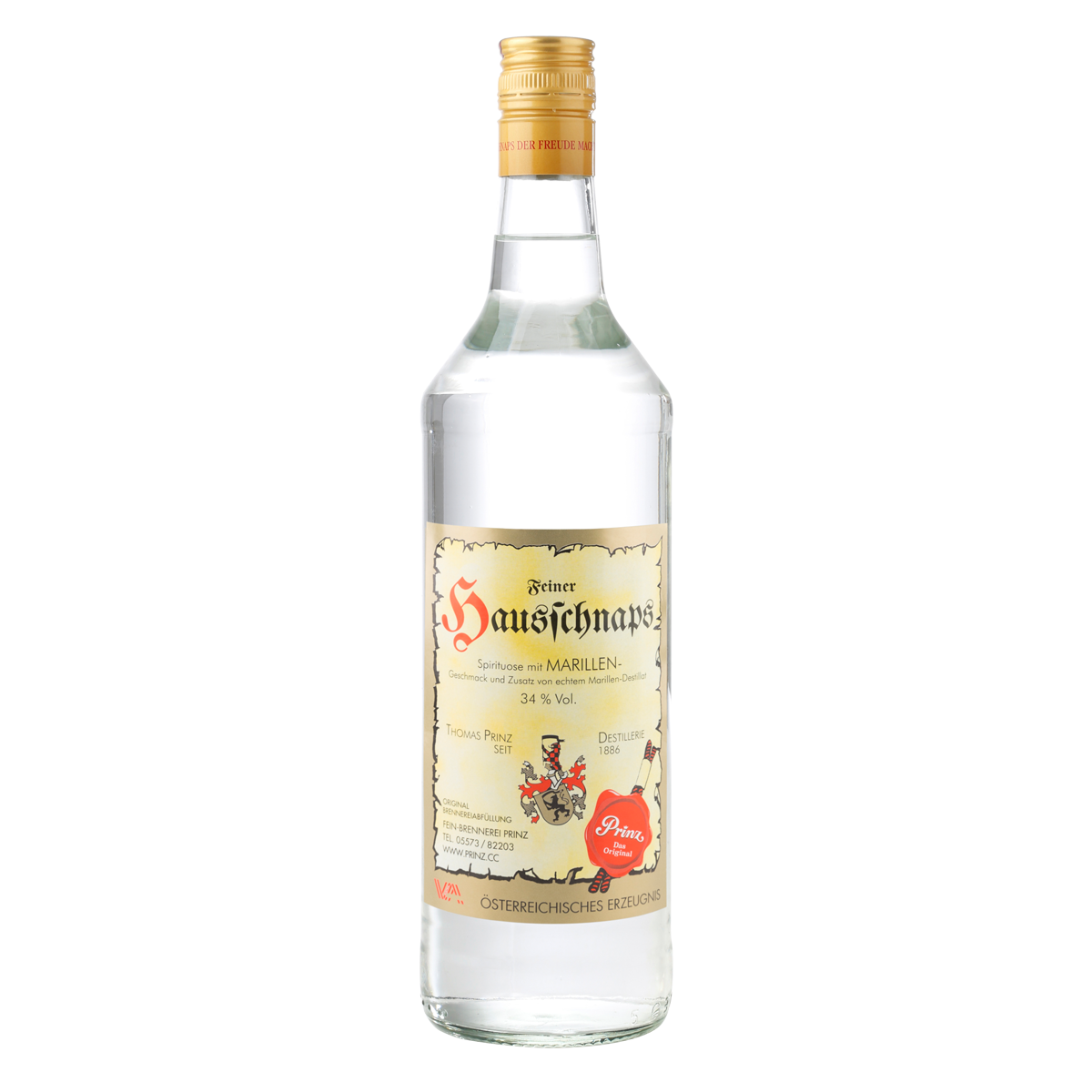 Prinz Hausschnaps Marille 34% vol. von Prinz Schnaps Feinbrennerei