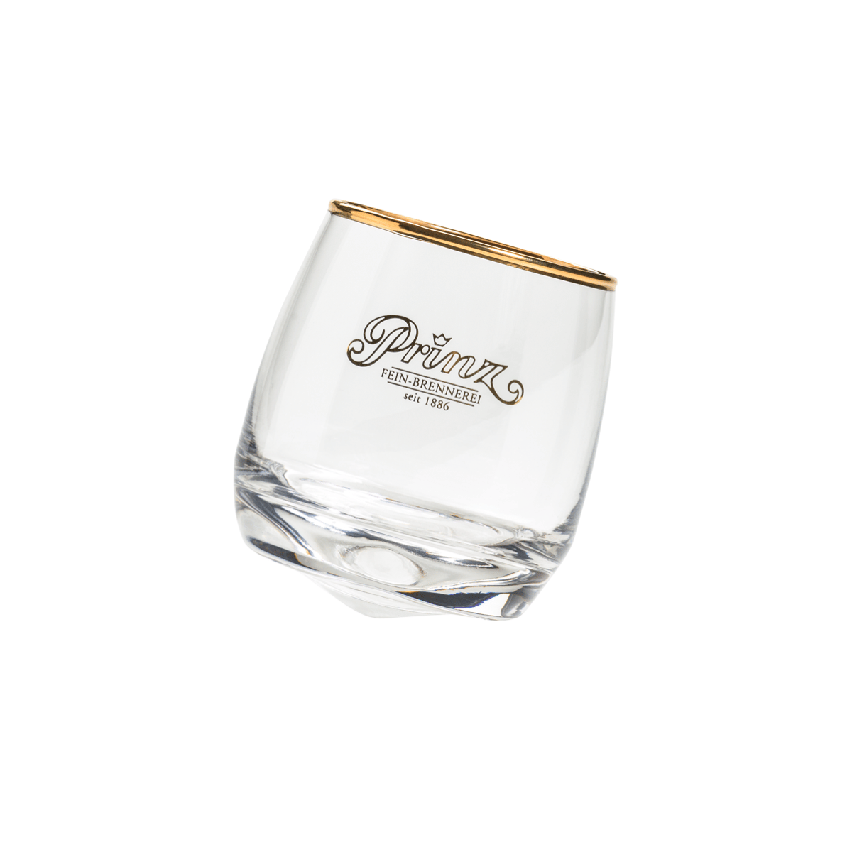 Prinz Likör Tumbler Glas mit Goldrand Prinz Likör Tumbler Glas mit Goldrand von Prinz Schnaps Feinbrennerei