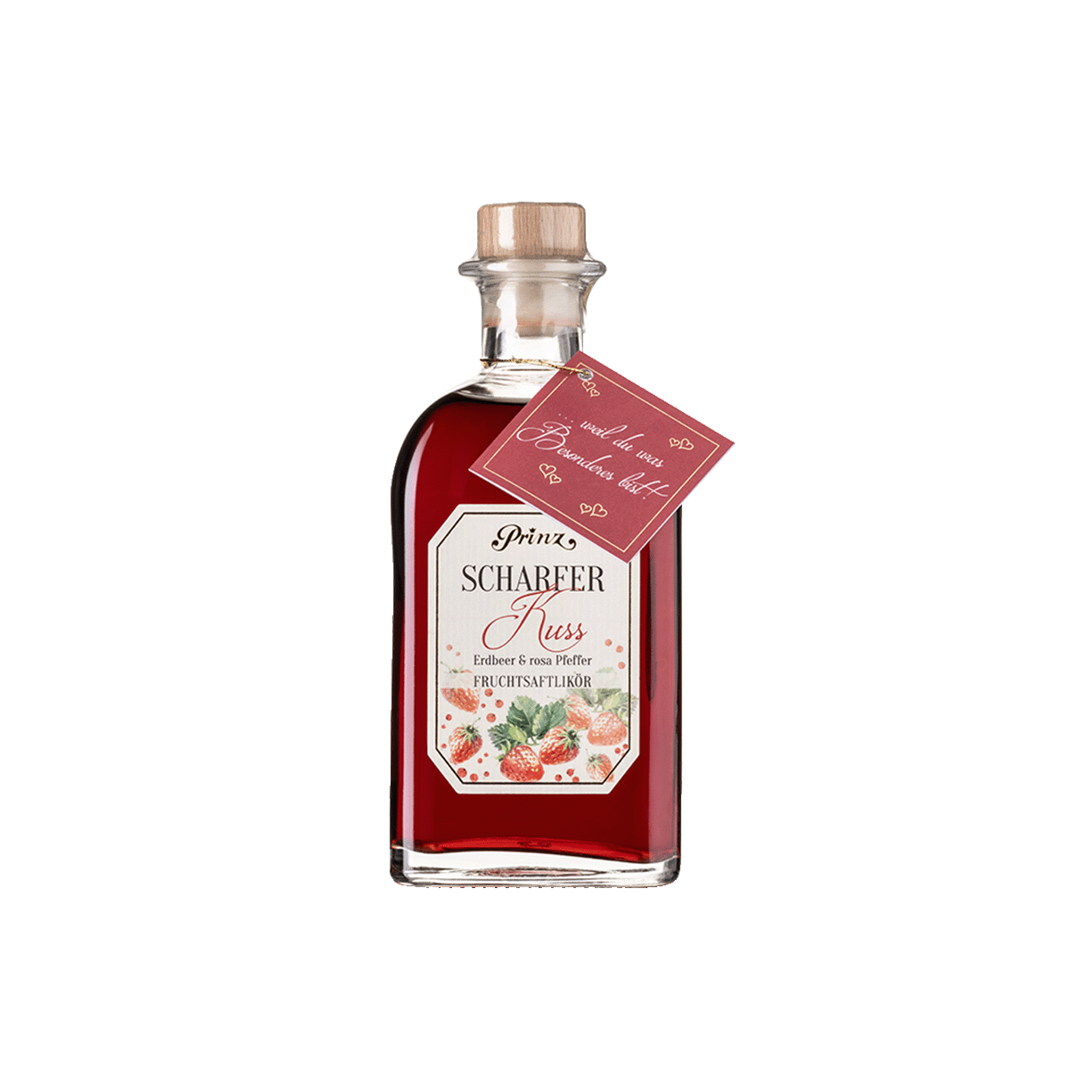 Scharfer Kuss Likör- Erdbeer und rosa Pfeffer 16% vol. Scharfer Kuss Likör- Erdbeer und rosa Pfeffer 16% vol. von Prinz Schnaps Feinbrennerei