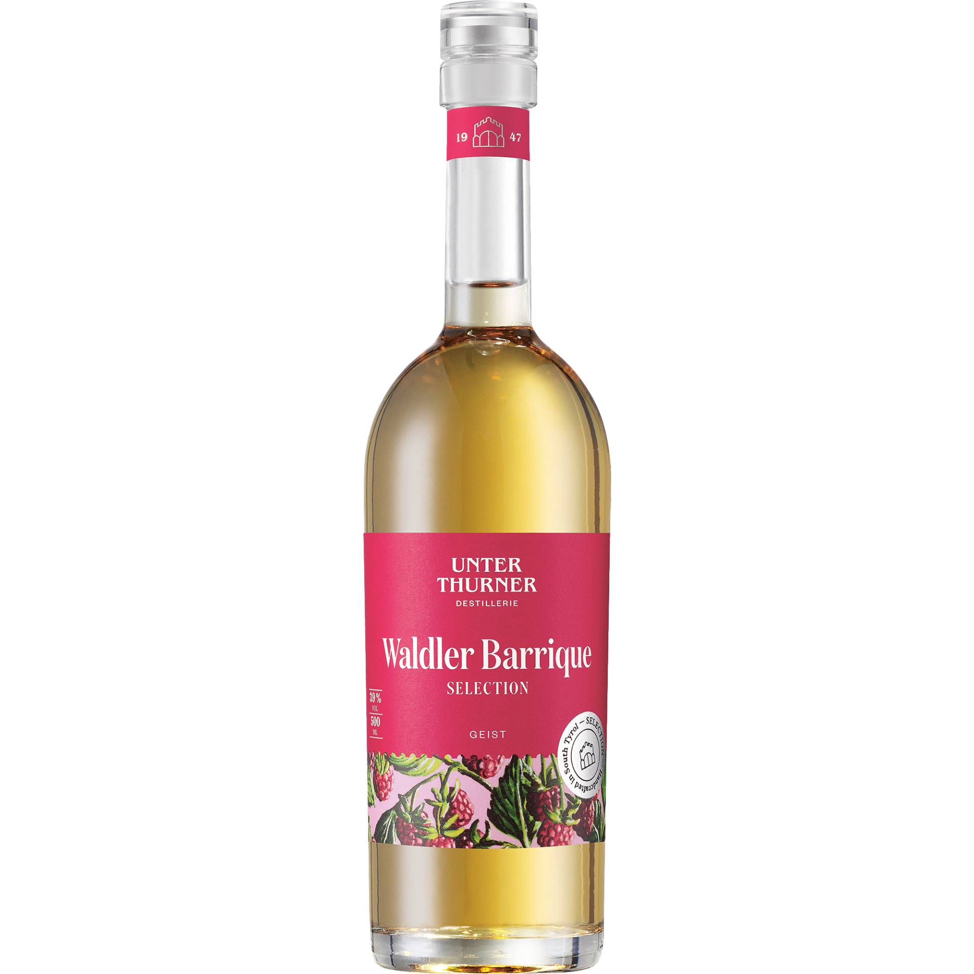 Unterthurner Waldler Barrique Selection Obstbrand, Italien, 0,5 L, 39% Vol., Südtirol, Spirituosen von Privatbrennerei Unterthurner GmbH,  IT 39020 Marling (BZ)