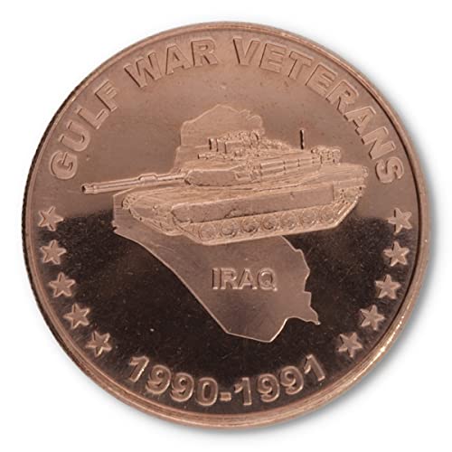 1 oz (AVDP Unze) .999 fein Kupfermünze GULF WAR VETERANS 1990-1991 von Private Mint