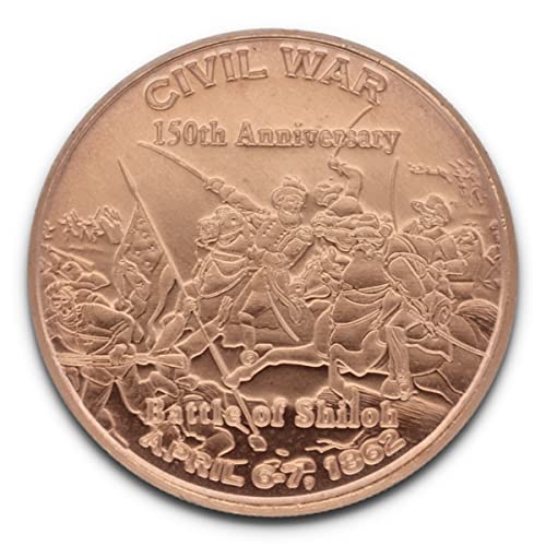 1 oz (AVDP Unze) .999 fein Kupfermünze - CIVIL WAR 150th Anniversary - Battle of Shiloh von Private Mint