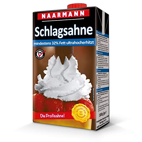 Naarmann Schlagsahne 32 Prozent Fett ultrahocherhitzt sahnig 1000g Naarmann Schlagsahne 32 Prozent Fett ultrahocherhitzt sahnig 1000g von Privatmolkerei Naarmann GmbH