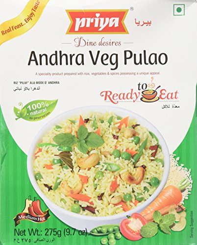 Priya - 275g Gemüse-Pulao Fertiggericht / Andhra Veg Pulao Ready-to-Eat Dish von Priya