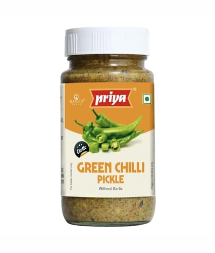 Priya – Grüne Chilli-Pickle – Doppelpack 2 x 300g – Würziger Genuss – Perfekt für Liebhaber scharfer Speisen Priya – Grüne Chilli-Pickle – Doppelpack 2 x 300g – Würziger Genuss – Perfekt für Liebhaber scharfer Speisen von Priya