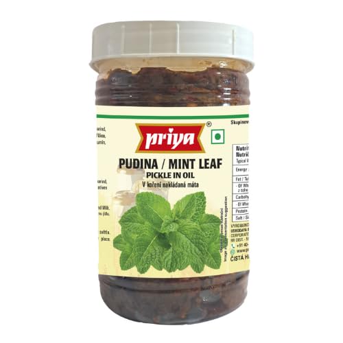 Priya Minzblätter-Pickle ohne Knoblauch – PET-Glas (300g) von Priya