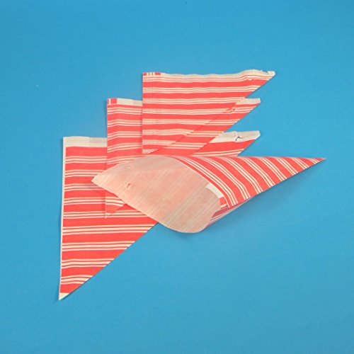 2000 Bonbontüten Bonbon Spitztüten Popcorntüten Rot gestreift 50g/m² Kraftpapier für 125g Süßwaren, gebrannte Mandeln, Magenbrot, usw. von Pro DP