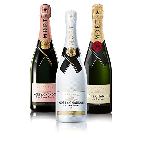 Probierpaket „Moët Chandon 3er“| Champagnerpaket mit drei verschiedenen Moët Chandon Champagner (3 x 0,75 l) | Ideales Champagner Tasting-Set von Probierpaket