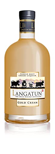 Probierpaket LANGATUN The Swiss Whisky Distillery - GOLD CREAM SINGLE MALT LIQUEUR, Whisky aus der Schweiz von höchster Qualität, Switzerland Whisky (1 x 0.5 l) von Probierpaket