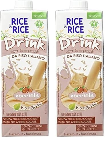 RICE&RICE Reisgetränk mit Haselnuss (1 x 1 l) (Packung mit 2) von Probios