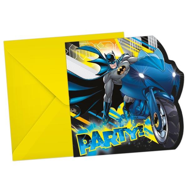 6 Batman Einladungen für Kindergeburtstag inkl. Umschläge von Procos