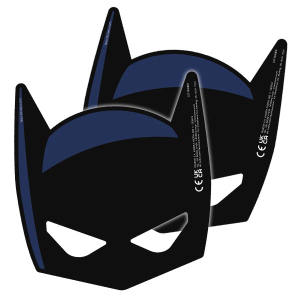 Batman-Partymasken im 6er Pack, ca. 21cm x 21cm von Procos