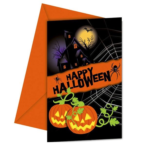 Halloween Einladungskarten im 6er Pack von Procos