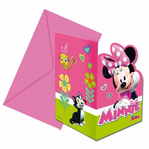 Minnie Mouse Einladungen inkl. Umschläge, 6er Set Einladungskarten von Procos