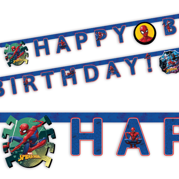 Spiderman Buchstabenkette, "Happy Birthday", 2m von Procos
