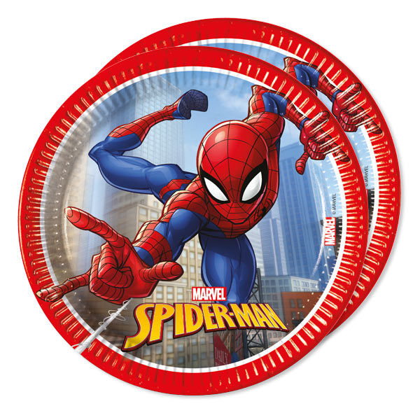 Spiderman Crime Fighters Kuchenteller, 19,5cm, 8 Stück, Tischdeko von Procos