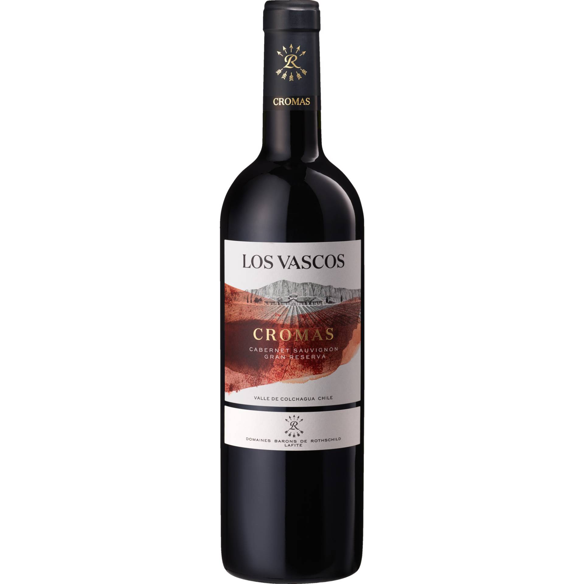 Los Vascos Cromas Gran Reserva Cabernet Sauvignon, Valle de Colchagua, Valle Central, 2018, Rotwein Los Vascos Cromas Gran Reserva Cabernet Sauvignon, Valle de Colchagua, Valle Central, 2018, Rotwein von Produced and Bottled by Viña Los Vascos Peralillo - Chile / Hanseatisches Wein- und Sekt-Kontor Hawesko GmbH, Friesenweg 4, D-22763 Hamburg