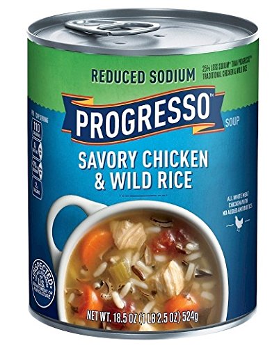 Progresso Savory Chicken & Wild Rice Soup mit reduziertem Natrium, 535 ml, 2 Stück Progresso Savory Chicken & Wild Rice Soup mit reduziertem Natrium, 535 ml, 2 Stück von Progresso