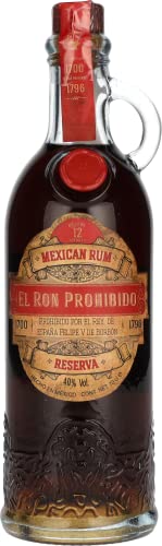 El Ron Prohibido Rum Reserva 12 | Im 12-Jahre-Solera-Verfahren hergestellt | Original-Rezept aus dem 18. Jahrhundert | Reift in Weinfässern | Vielfältig in Drinks einsetzbar | 40% Vol. | 700ML von El Ron Prohibido