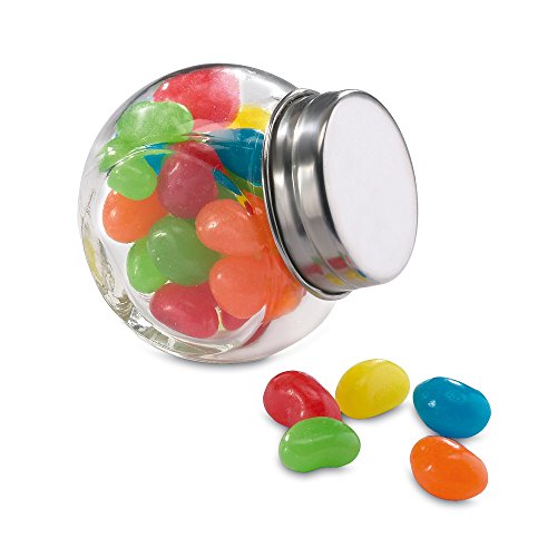 Bunte Bonbons im Glasspender mit Metalldeckel von PromotionGift